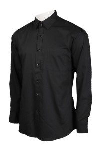 R271 供應黑色男裝正裝恤衫  65％棉 35％滌 HK 沙田萬豪 恤衫製造商
